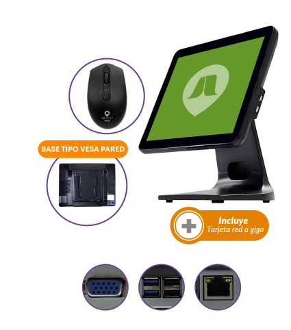 TODO EN UNO POS CORE I3 15"