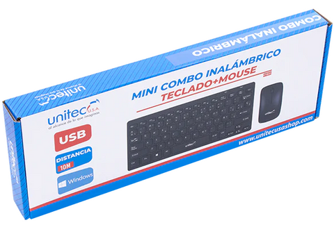 TECLADO + MOUSE MINI COMBO INALÁMBRICO KT832 UNITEC